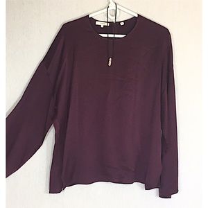 Vince 100% Silk Eggplant Color Blouse